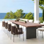 "Solid Wood Top Patio Table Contemporary Rectangle Patio Table - 70.9"L x 35.5"W x 29.1"H Rectangular Table Only"