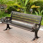 "Metal Modern Park Bench with Legs Water Resistant for Outdoor - 59"L x 18"W x 22"H"