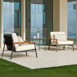 "Chalk Symmetrical Sofa for 3 with Sponge Fill, Pillow, UV Resistant, Modular Design, 3-Seater Sofa"