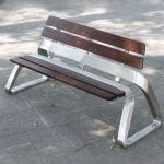 "Waterproof Picnic Bench Medieval Modern Style with Silver Metal Frame - 59.1"L x 23.6"W x 29.5"H"