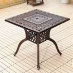 "Aluminum Outdoor Patio Table Industrial UV Resistant Patio Table - Table Only 31.5"L x 31.5"W x 28.7"H Gloss Black"
