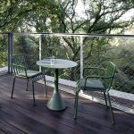 "Modern Green Bistro Table Set 3-Pieces Round Metal Bistro Set - Table & Chair(s) 35.4"L x 35.4"W x 29.1"H 2 Green"