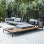 "Fade Resistant Black Metal Framed Patio Sofa with Cushions & Pillow (Modern Gray) - Single Corner Sofa"