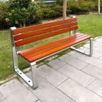 "Modish Brown Waterproof Wood Park Bench with Back, 59"L x 24"W x 31"H"