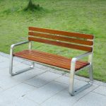 "Industrial Style Wooden Industrial Bench with Metal Frame and Armrest - 59"L x 24"W x 35"H"