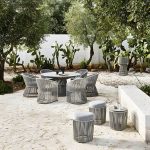 "Round Patio Dining Table Set 1/2/5/6 Pcs Stone Top Patio Dining Table with Chairs - Table & Chair(s) 35.4"L x 35.4"W x 29.5"H 4 Clear"