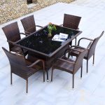 "Industrial Rattan Bistro Table Outdoor Metal Frame Patio Table - Table Only 35.4"L x 35.4"W x 29.5"H Square"