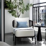 "Tropical Outdoor Chair with Removable Water Repellent Finish Cushion - 26"L x 28"W x 31"H With Arms 6 Piece Set"