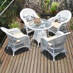 "Clear Vitreous Outdoor Side Table with Stockroom, Without Chairs, 44"L x 26"W x 23"H"