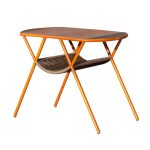 "Modern Ellipse Shape Courtyard Table Aluminium Wood Grain Outdoor Table - Table Only Clear"