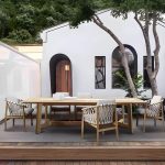"Teak Wood Water Resistant Dining Table Outdoor Solid Wood Patio Table in Brown - Table Only 110.2"L x 39.4"W x 29.5"H"