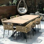 "Gray Modern Metal Round 5 Piece Weatherproof 24.8in*24.4in*31.5in Patio Dining Set - Chair(s) 63"L x 35.5"W x 29.1"H Square Beige"