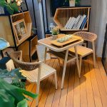 "Natural Patio Table Wooden Contemporary Style in Rectangular Shape - Table Only"