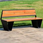 "Modern Cocoa Engineered Wood Park Bench with Back, 59"L x 20"W x 31.5"H"