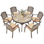 "Rust-Resistant Alloy Square 5-Piece Outdoor Dining Set in Ink with Table and Chairs, Table & 4 Chairs"