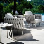 "Gray Metal Framed Modern Sofa with White Upholstery and Cushions - Grey 1-Seater Sofa"