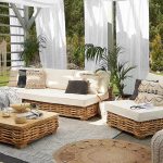 "Trendy U-Shape Sofa for 2 People with Unfinished Color Frame, Sponge Fill, Uv Resistant Cushion, Loveseat"