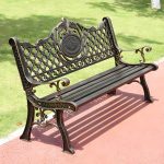 "Modern Metal Garden Bench with Legs Water Resistant for Outdoor - 61"L x 29"W x 37"H"