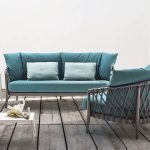 "Casual Metal Sofa in Black, UV Resistant with Pillow for 1 and Cushion, 30"L x 31"W x 30"H"