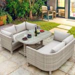 "Minimalist Gray Rattan Loveseat for 2, UV Resistant Cushion, 1 Piece, Loveseat"