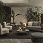 "Waterproof Wicker/Rattan Modern Sofa with Upholstered Cushions and Pillows - Brown - Armless Single Chair"