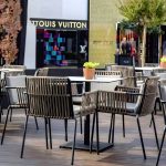 "Modern Dining Armchair with Cushions and Arm Water Resistant - Black 8 Piece Set Rope"