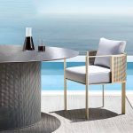 "Metal Water Resistant and UV Resistant 1 Piece Patio Sofa with Cushions - 29.5"L x 29.5"W x 27.5"H Chair(s)"