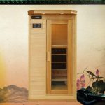 "Indoor & Outdoor Use Lemon Color Wood Remote Control Tempered Glass Flexible Temperature Lonizer Traditional Steam Saunas, 35"L x 35"W x 75"H"