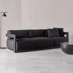 "Modular Design Loveseat for 2, Waterproof, Black Frame, Includes Pillow, Cushioned, 1 Piece, Loveseat, Aluminum"