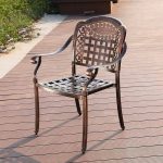 "Waterproof Bronze Cast Aluminium 2 Piece Courtyard Chairs Set with Armrests - 60 x 58 x 89 cm 2 Piece Set"