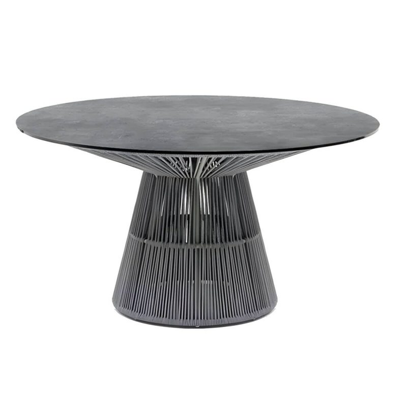 "Round Patio Dining Table Set 1/2/5/6 Pcs Stone Top Patio Dining Table with Chairs - Table 35.4"L x 35.4"W x 29.5"H Zero Grey"