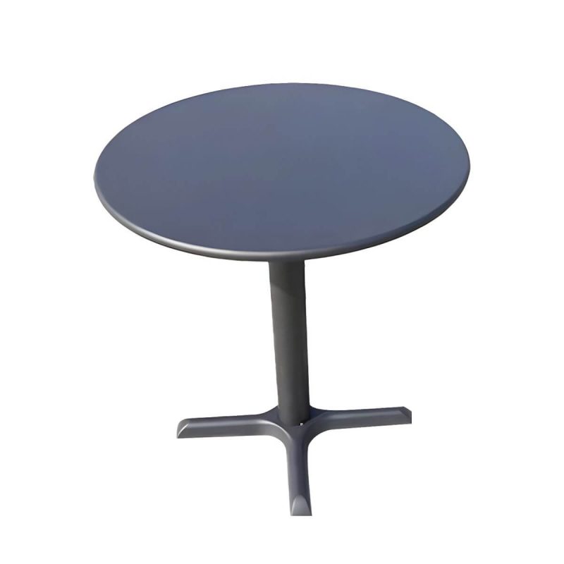 "Metal Modern Brown Patio Dining Set with Stackable Chairs and Weatherproof Durability - Table & Chair(s) 60 x 60 x 73 cm 4"
