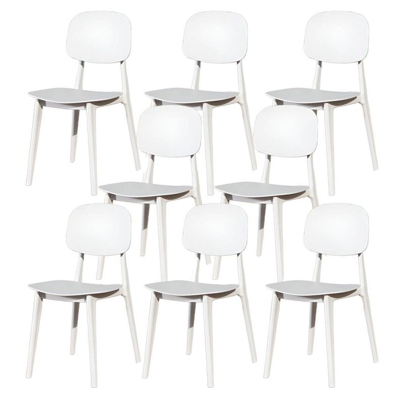 "Stacking Dining Armchair Contemporary Plastic Patio Arm Chair - 15"L x 19"W x 32"H 8 Piece Set"