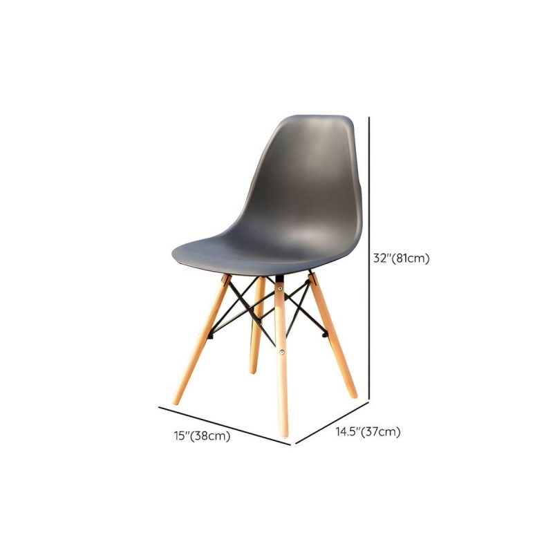 "Dimension of Stacking Dining Armchair Contemporary Plastic Patio Arm Chair - 15"L x 15"W x 32"H 2 Piece Set"