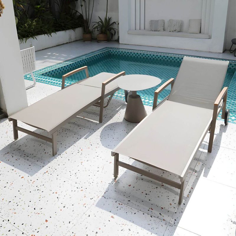 "2-Seater Metal Side Table with UV Resistant Contemporary Patio Table - Table Only 20"L x 20"W x 22"H"