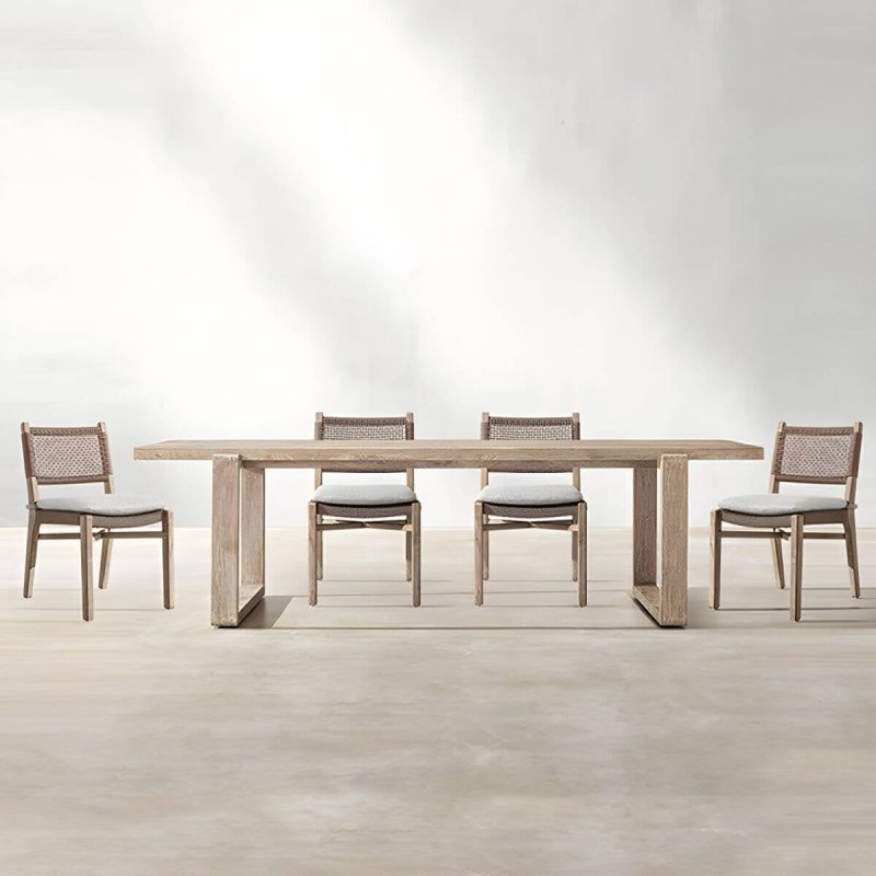 "Stylish Teak Wood Patio Dining Set with Bench for Outdoor Gatherings - Table 59.1"L x 59.1"W x 29.5"H"
