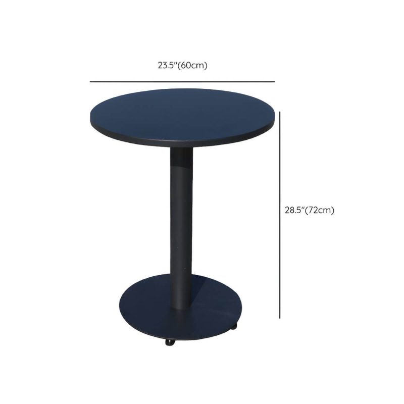 "Dimension of Modern Geometric Waterproof Courtyard Table Metal Base Outdoor Table - Table Only Round Black 23.6"L x 23.6"W x 28.5"H"