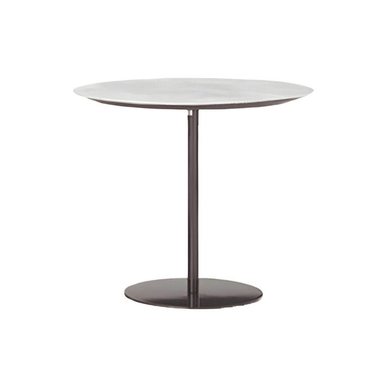 "Stone/Wood Dining Table Farmhouse Table with Metal Frame for Living Room - 23.6"L x 23.6"W x 28.3"H Table Only"