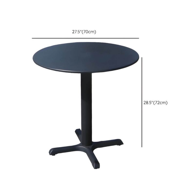 "Dimension of Modern Geometric Waterproof Courtyard Table Metal Base Outdoor Table - Table Only Round Black 27.6"L x 27.6"W x 28.3"H"