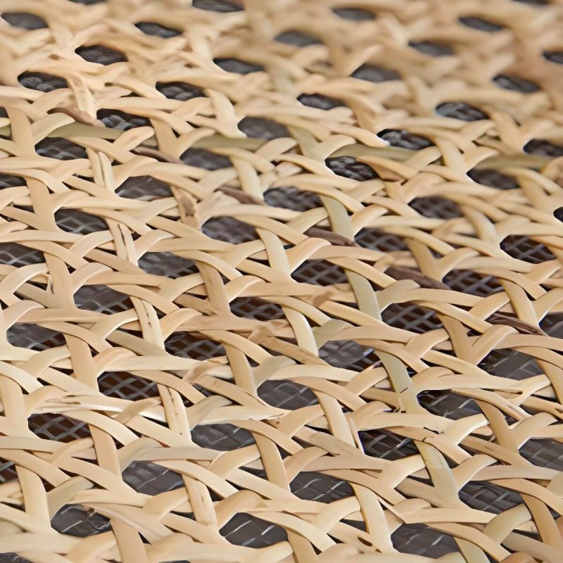"Vine Woven Modern Courtyard Dining Chairs solid Wood Frame for Outdoor - Natural Finish With Arms"