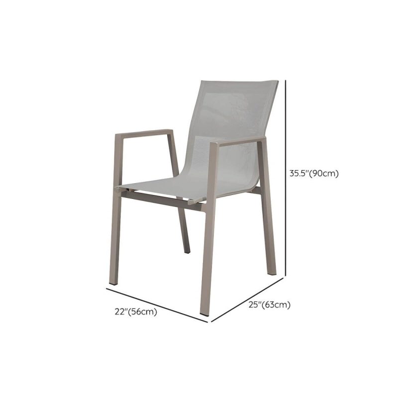 "Dimension of Modern Dining Armchair Set of 2/4/6/8 Metal Patio Dining Chair - 2 Piece Set"