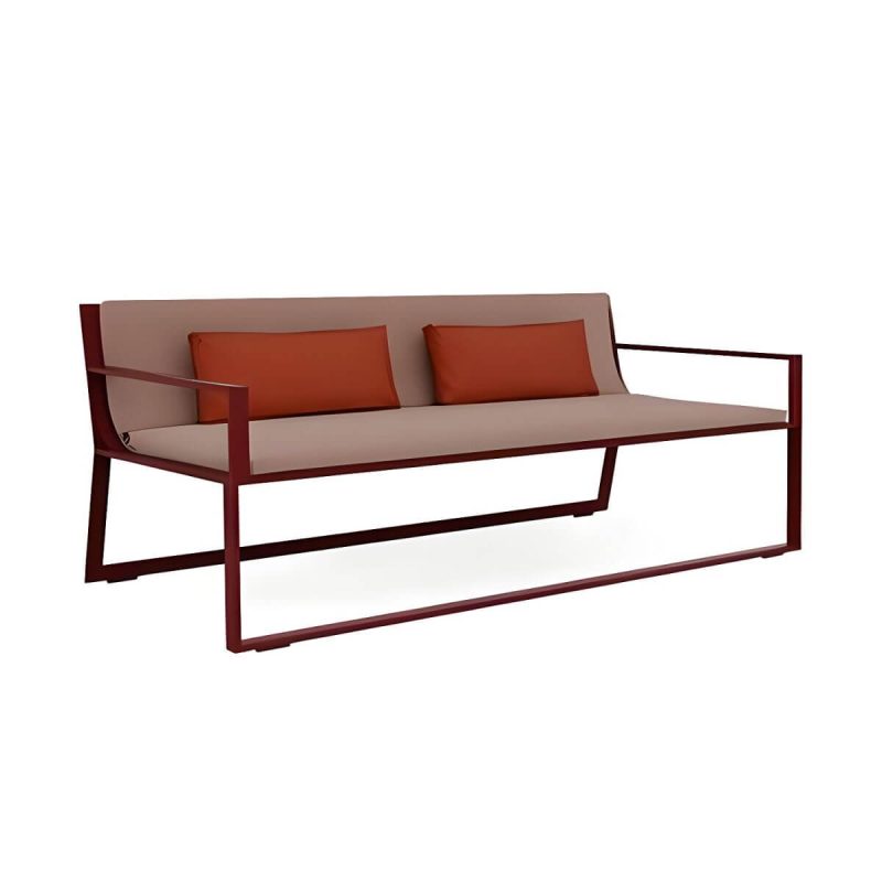 "Aluminum Alloy Frame Outdoor Sofa Modern Style Waterproof Cushion Included - 55"L x 29.5"W x 28"H"