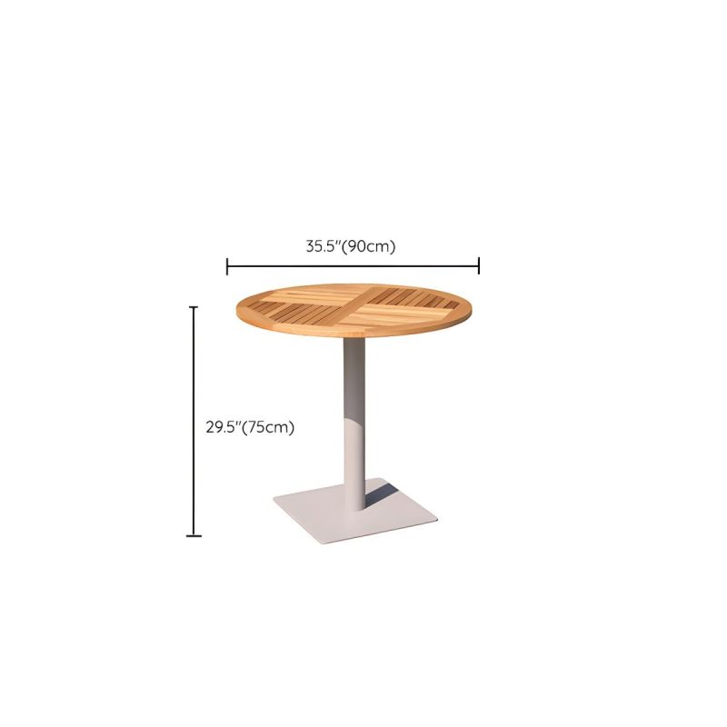 "Dimension of 2-Seater Patio Table with UV Resistant Contemporary Bistro Table - Table Only Brown Grey 35.4"L x 35.4"W x 29.5"H Round"