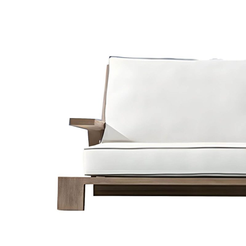 "Modern Water Resistant Natural Wicker Patio Sofa with Cushions and Pillows - 2-Seater Sofa"