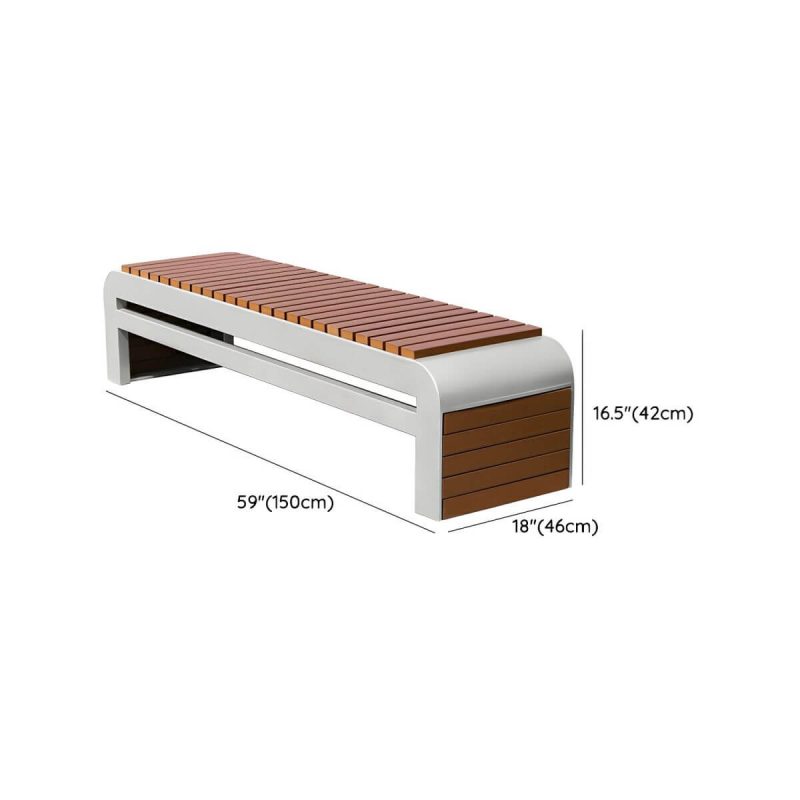 "Dimension of No Distressing Non-Foldable Picnic Bench Stainless Steel Cushions Not Included Storage Not Included - Coffee 59"L x 18"W x 17"H"