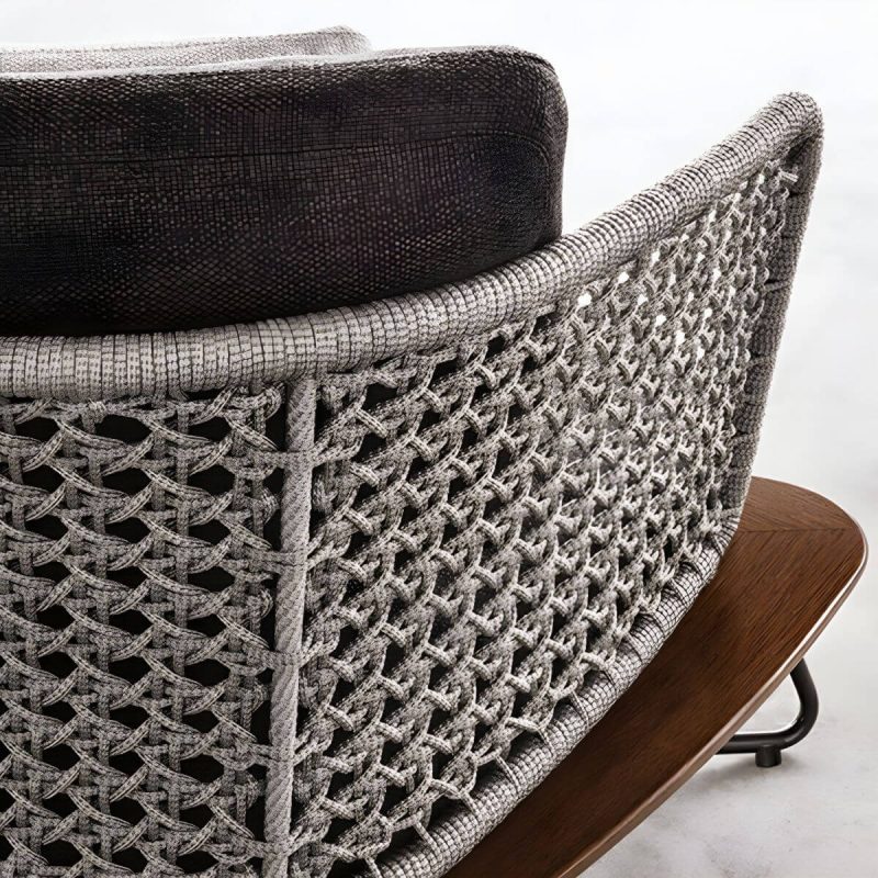 "Sophisticated Modern Black Metal Framed Sofa with Gray Upholstery and Removable Cushions for Women - 2-Seater Sofa"