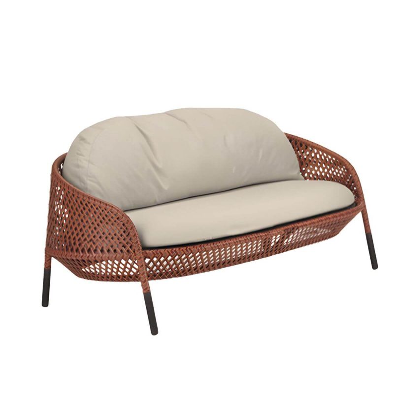 "UV and Water Resistant Patio Sofa 31.49" Wide Outdoor Sofa with Cushion - Orange 65"L x 31"W x 26"H"
