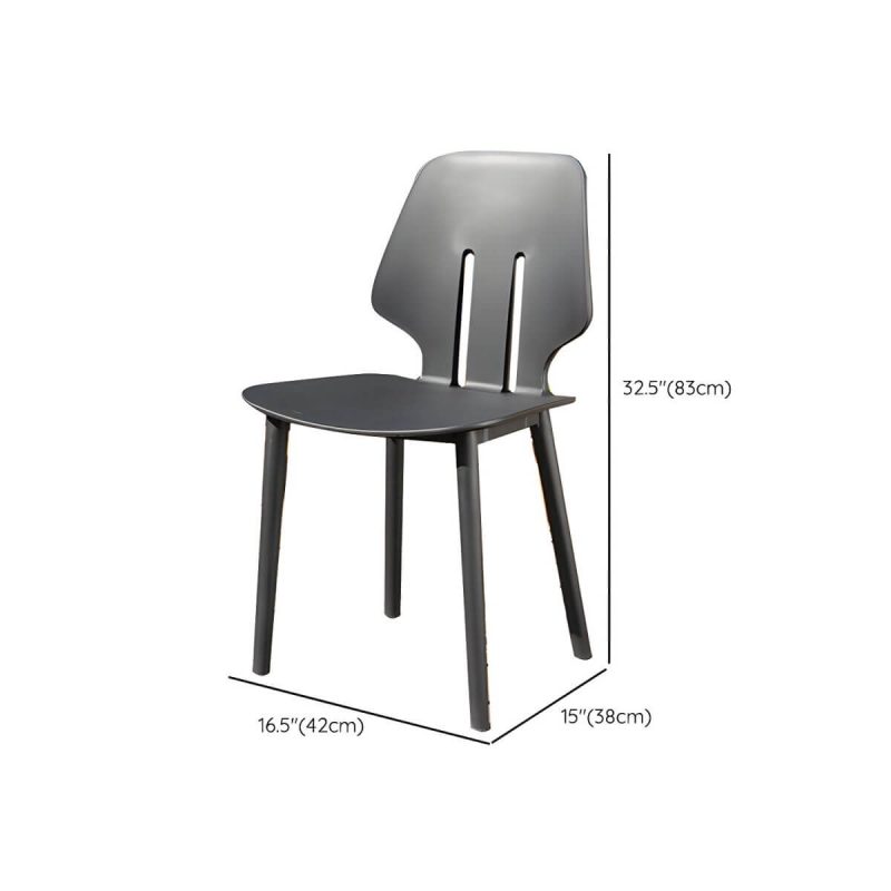 "Dimension of Stacking Dining Armchair Contemporary Plastic Patio Arm Chair - 17"L x 15"W x 33"H 2 Piece Set"