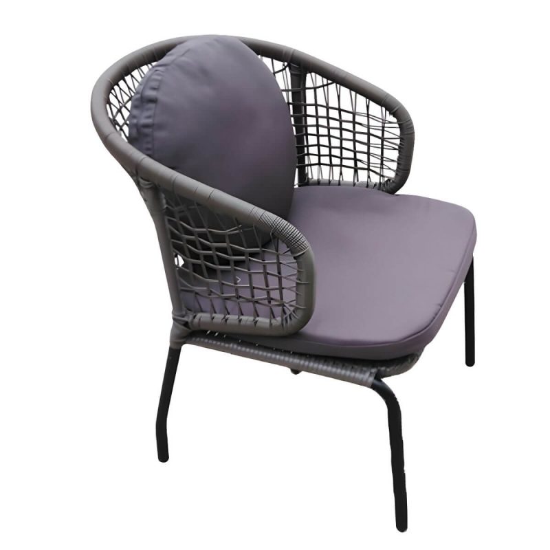 "Rattan Outdoors Dining Chair Tropical Metal Armchair Dining Side Chair - PE Woven Rattan 1 Piece"