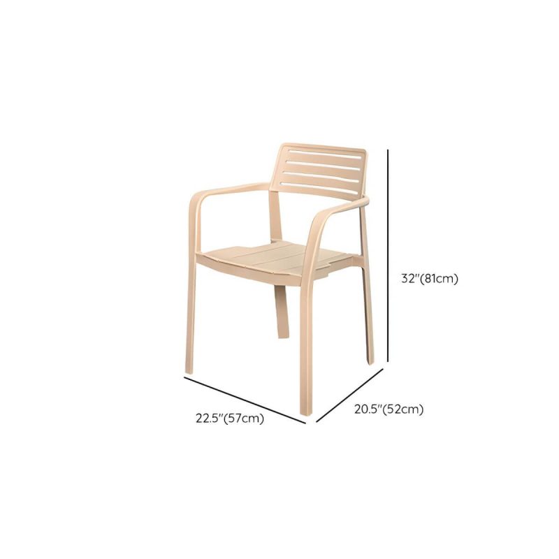 "Dimension of Metal Dining Side Chair Stacking Outdoor Bistro Chairs with Arm - 4 Piece Set"
